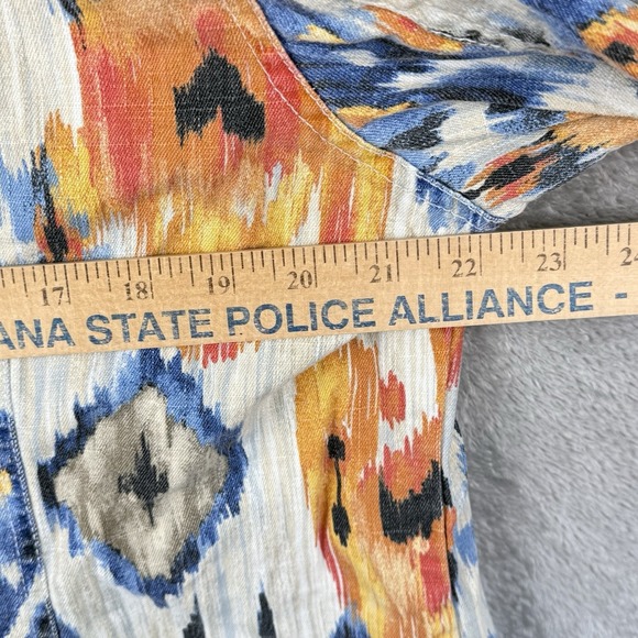 Chico's Southwestern Ikat‎ Print Jacket Womens 3 L Linen Blend Colorful Casual - Picture 9 of 11